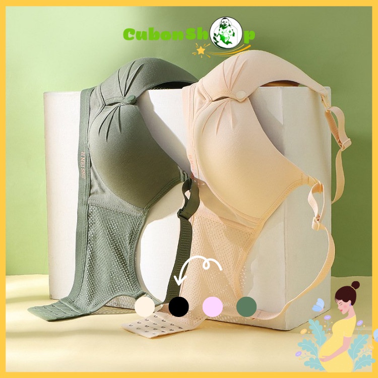 Áo ngực bà bầu, Áo lót cho con bú và sau sinh chống chảy xệ, Áo bra nâng ngực cotton mềm mịn không gọng 2095