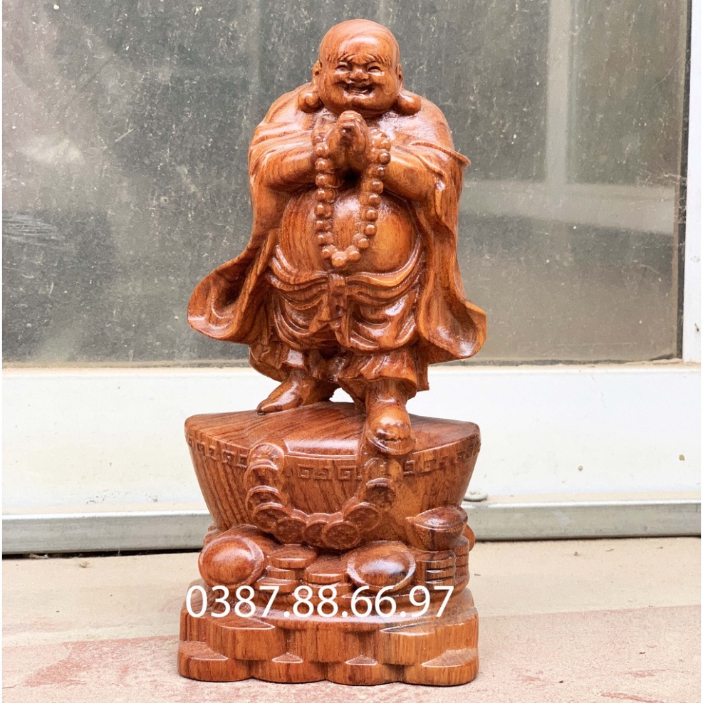 Tượng Phật Di Lặc Cầu Phúc Kích Thước Cao 20--&gt;40cm Gỗ Hương