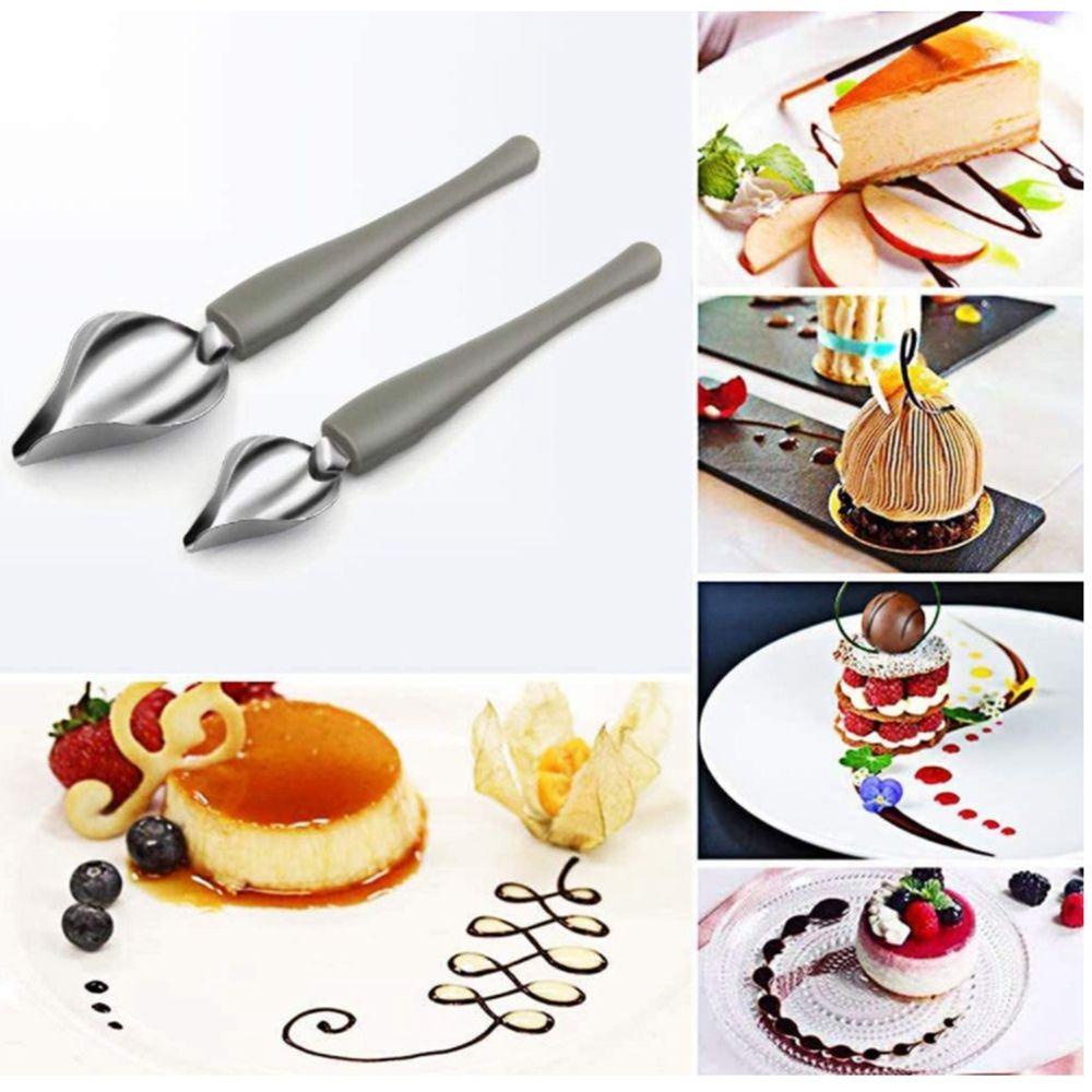 Muỗng / Nĩa / Đĩa Ăn Tráng Miệng Vẽ Họa Tiết Nước Sốt Malcom Chống Trượt Nghệ Thuật Phương Tây Dành Cho Trang Trí Thức Ăn