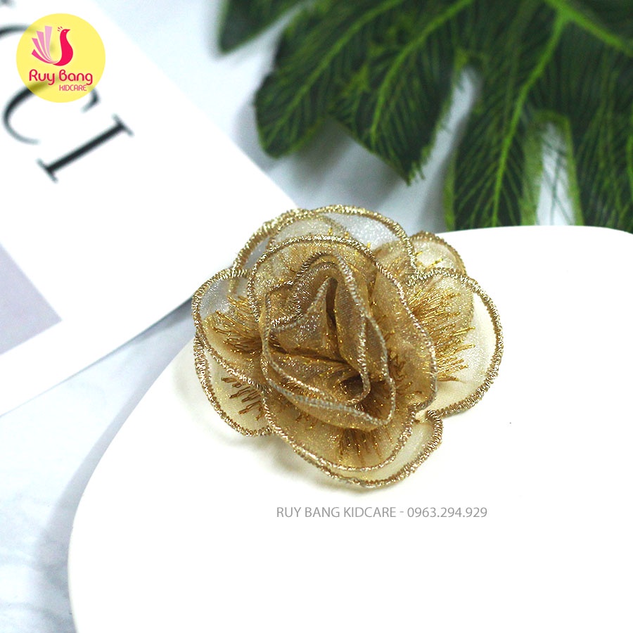 Hoa hồng ren 3D dùng đính váy, áo hoặc phụ kiện tóc