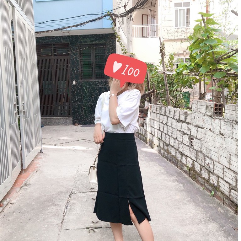 Chân Váy Midi Chữ A Dáng Xẻ Eo Cao Thời Trang Hàn Quốc - HINO | BigBuy360 - bigbuy360.vn