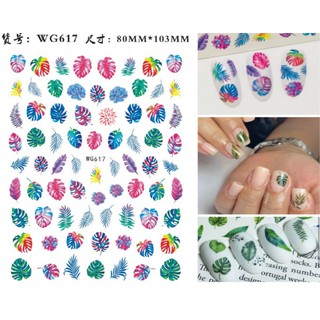 Sticker dán móng nghệ thuật hoa lá (10)