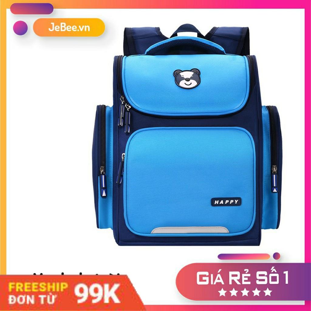 [Giảm 50%]  Balo chống gù siêu nhẹ chất liệu vải Polyester chống thấm nước phù hợp học sinh tiêu học - Happy