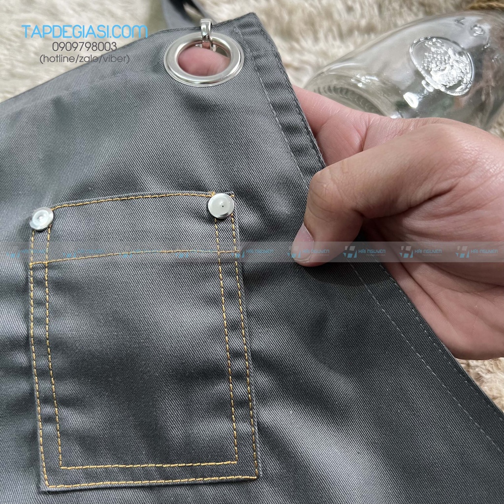 Tạp dề chống nước cao cấp 2 lớp, tạp dề làm bếp không thấm nước 2 lớp dành cho nhà hàng, phục vụ, quầy bar