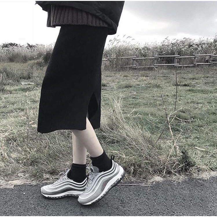 CHÂN VÁY LEN TĂM MIDI DÁNG DÀI - CHÂN VÁY XẺ TÀ ULZZANG