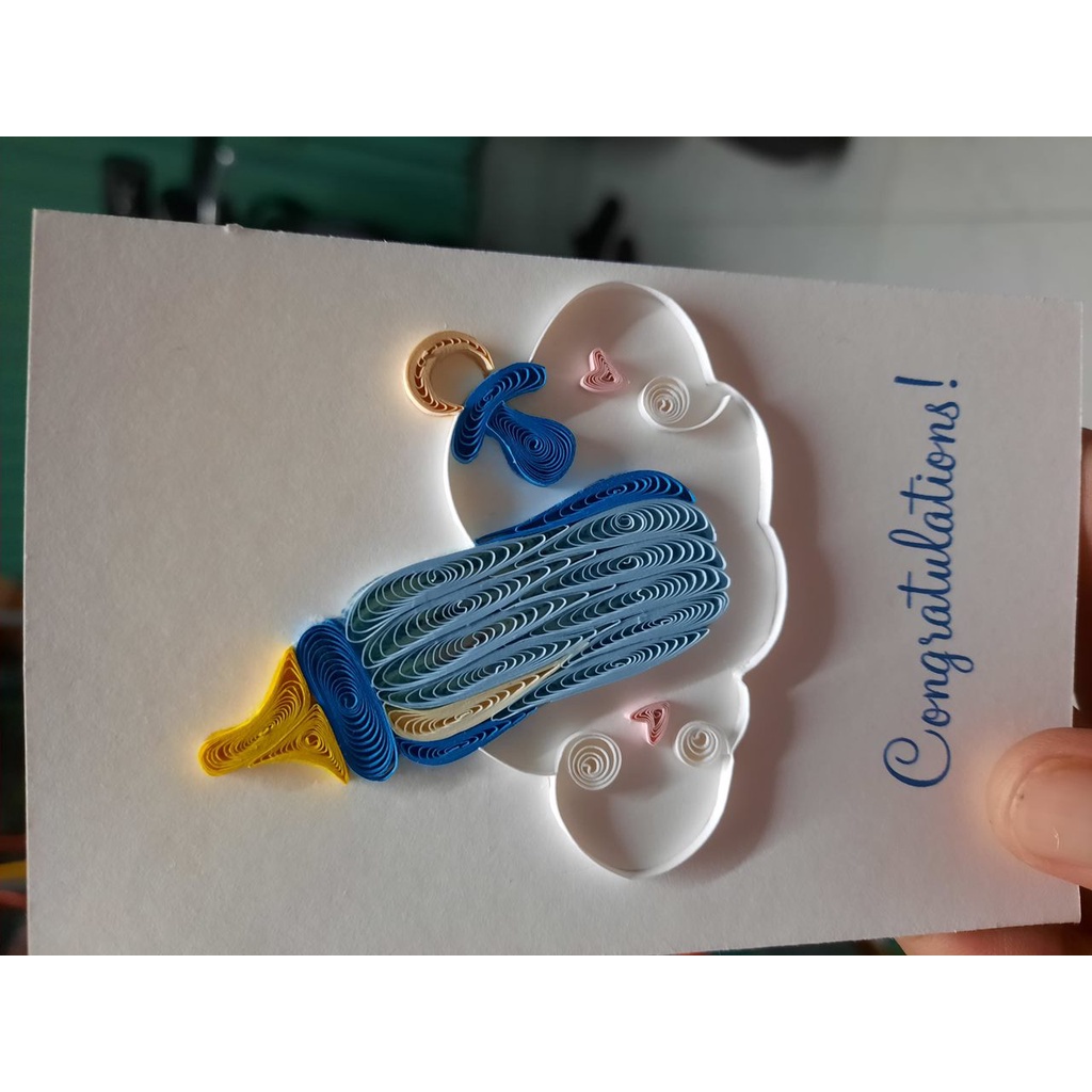 Thiệp giấy xoắn, thiệp quilling 8x12cm