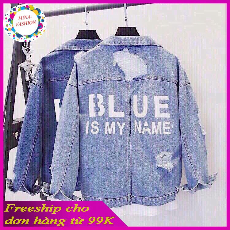 [HCM]*Free Ship 99k* -- Sales Áo Khoác Jean Màu Xanh Dành Cho Nữ AKJN in Blue <----- Mina-Fashion