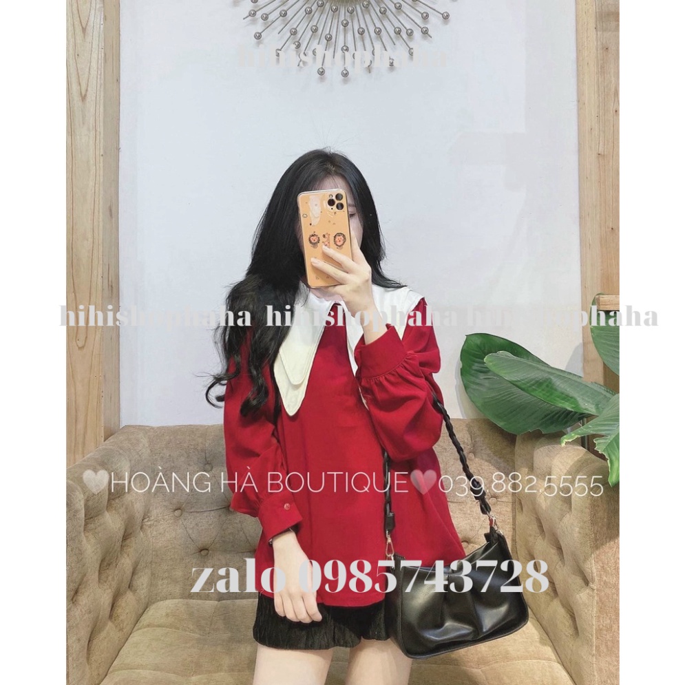 Áo babydoll tiểu thư cổ bèo PN00033 hihishophaha