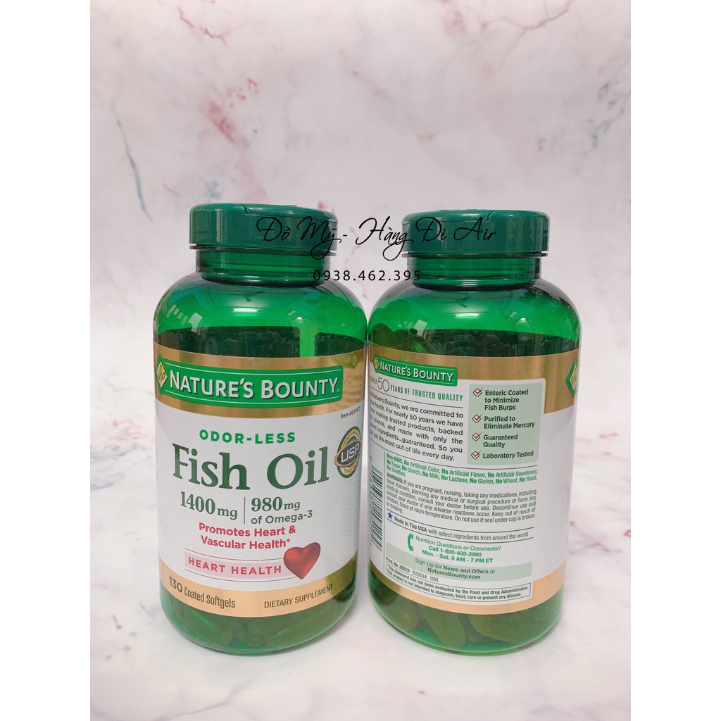 Dầu cá Nature's Bounty Fish Oil 1400mg 130 viên