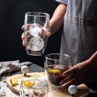 Lyhome✨cốc nước cốc cà phê chịu nhiệt hai lớp ly bia thủy tinh handmade whisky cốc thủy tinh trà chống bỏng cốc cách nhiệt