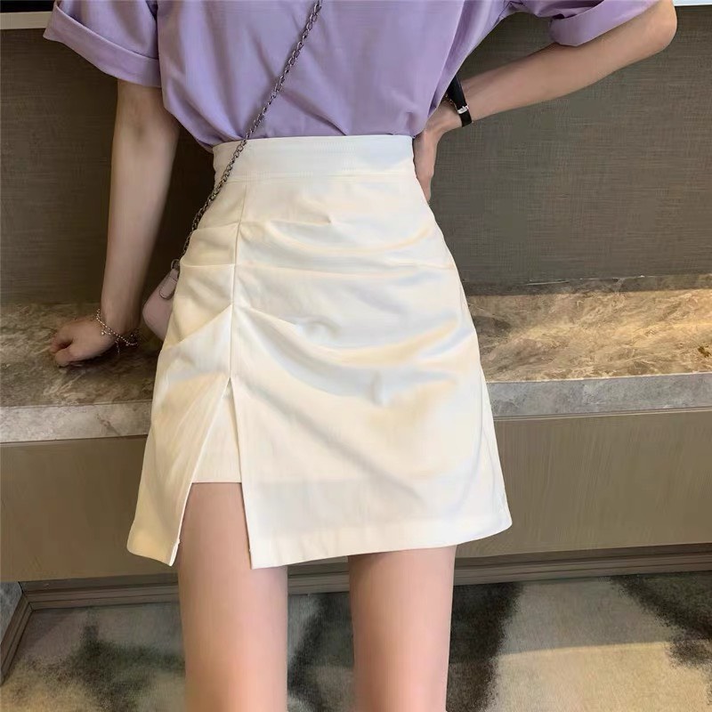 Chân váy chữ a nhún xẻ dáng ngắn phong cách công sở cao cấp ( có quần trong ) | BigBuy360 - bigbuy360.vn