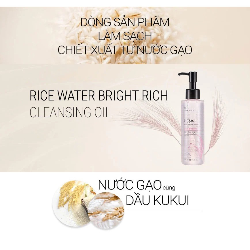 Dầu Tẩy Trang The Face Shop Rice Water Bright Rich Cleansing Oil 150ml