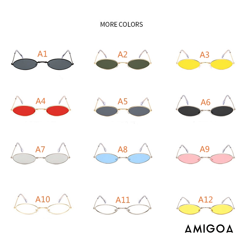 ✨✨Kính Mát Gọng Kim Loại Hình Oval Phong Cách Retro Cho Nam Và Nữ