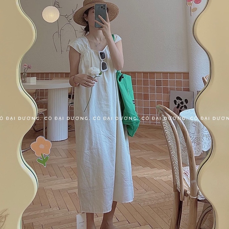 Váy đũi xòe bo chun ngực tay bè xinh dáng dài nhiều màu vanmiushop