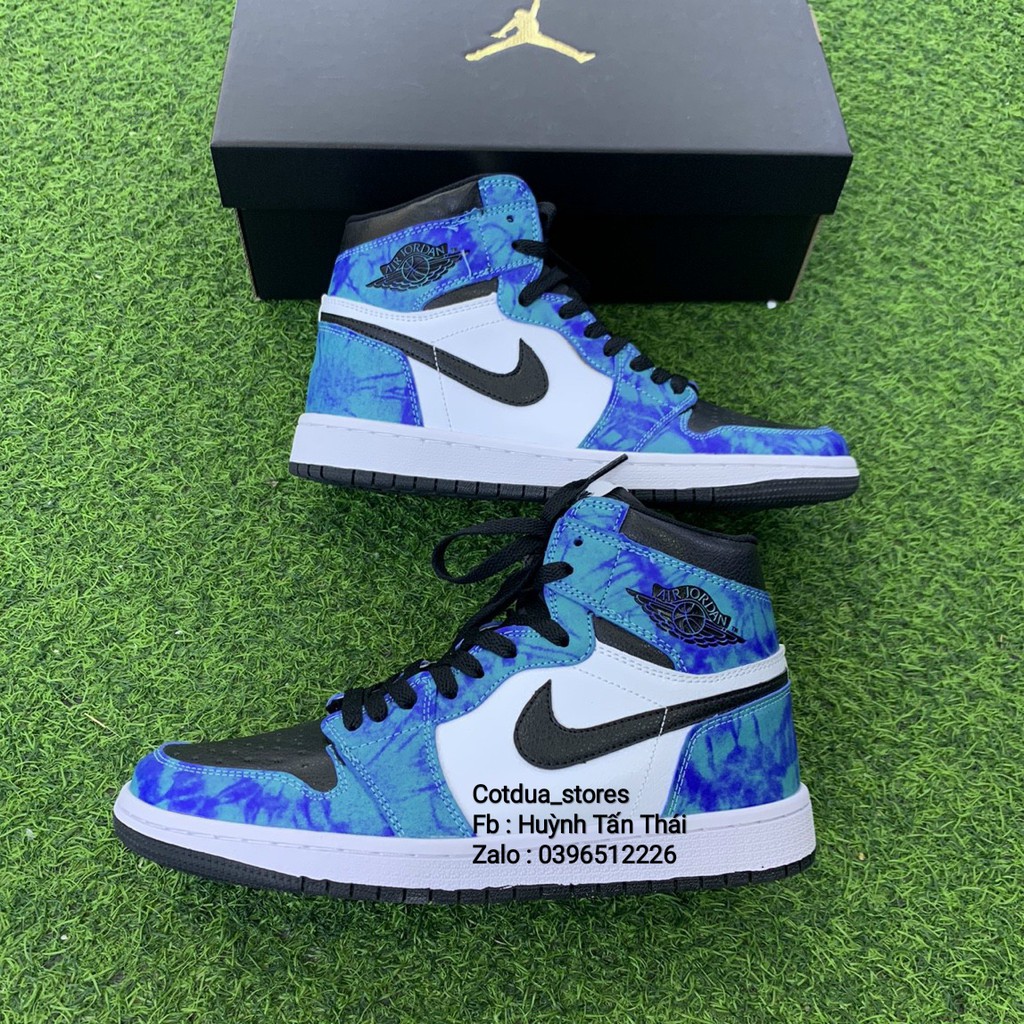 Giầy N,ike Joddan cổ cao xanh loang màu chuẩn 1:1 chất lượng ( full phụ kiện + free ship ) | BigBuy360 - bigbuy360.vn
