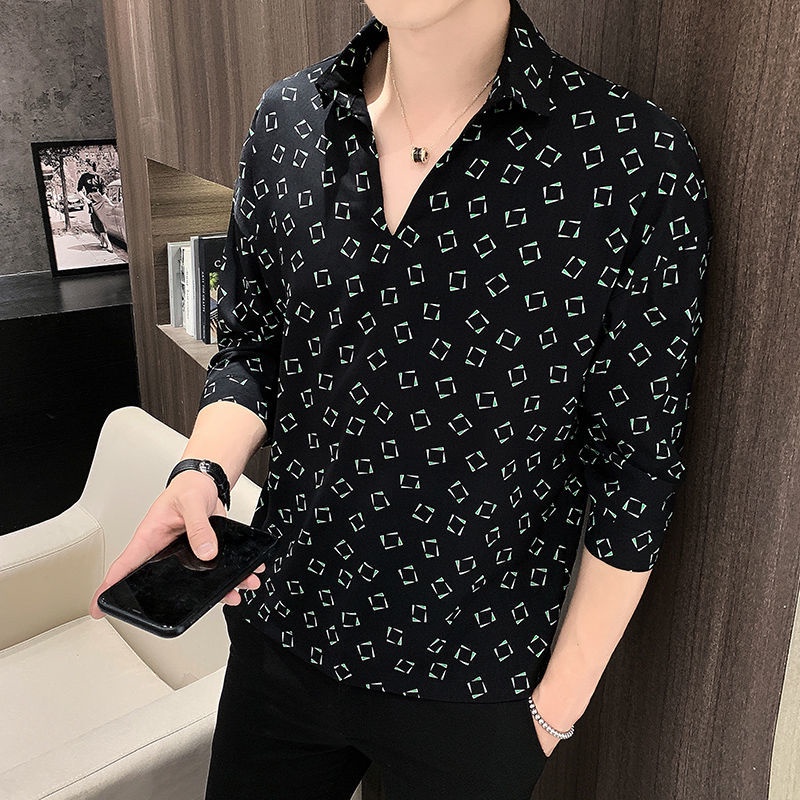 Áo Sơ Mi Lụa Mát Chống Nhăn Dễ Phối Đồ Thời Trang Phong Cách Hàn Quốc Cho Nam