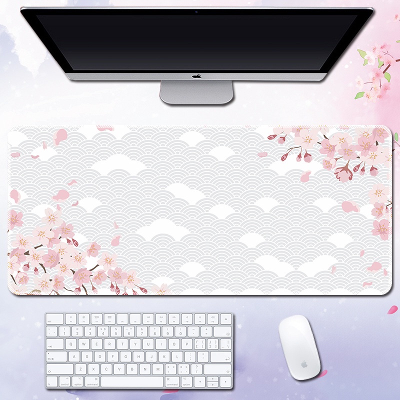 Tấm Lót Chuột Hoạt Hình Hoa Anh Đào Nhật Bản Size 60cm * 30cm