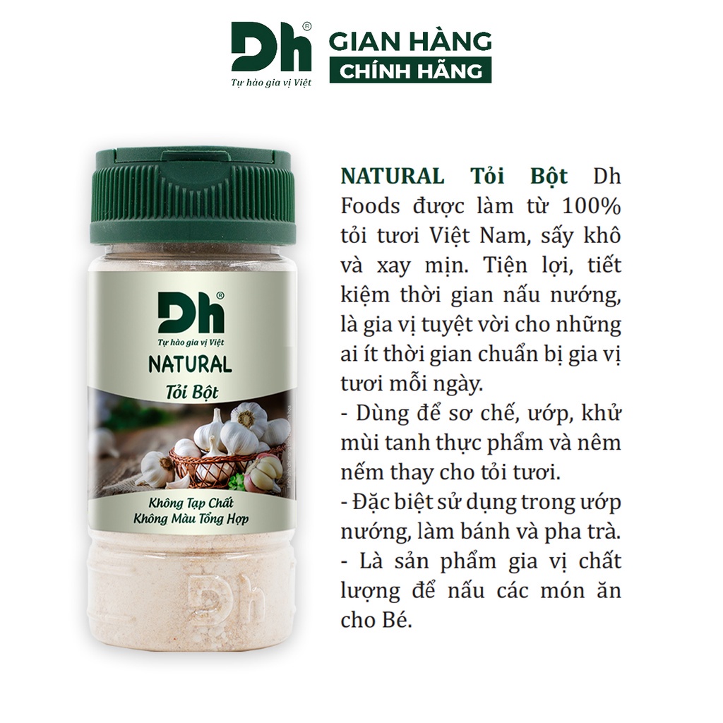 NEW Combo hộp gia vị tự nhiên Natural Dh Foods: Ớt bột Hàn Quốc, tiêu đen xay, bột gừng, nghệ, tỏi