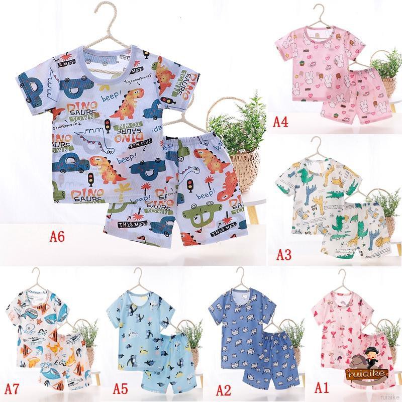 Bộ Đồ Ngủ Pijama 2 Món Dễ Thương Cho Bé Trai Từ 0-5 Tuổi