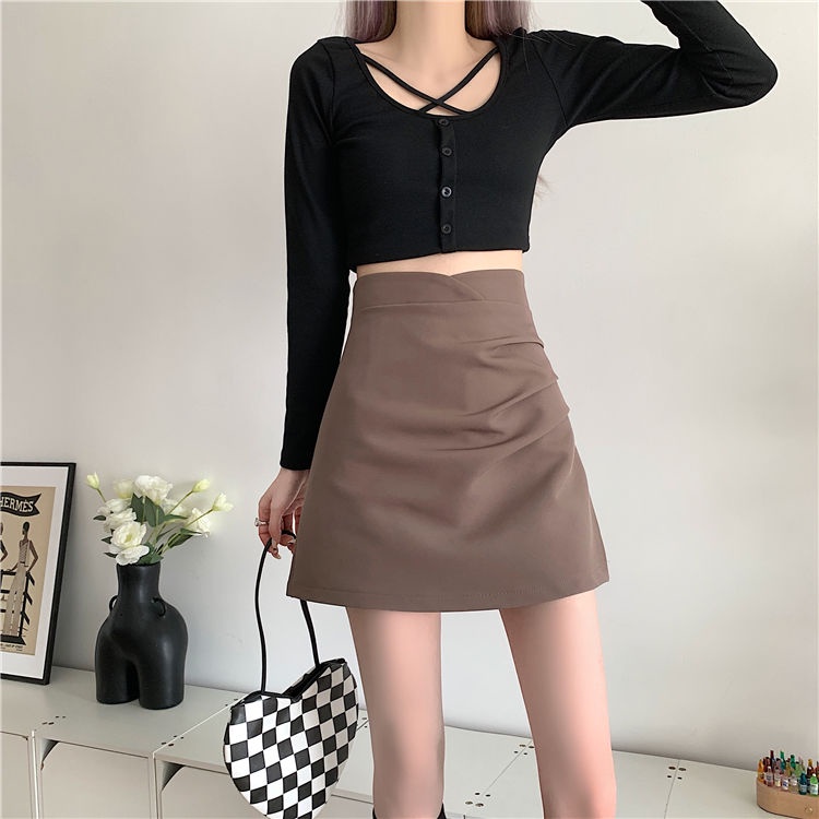 Chân váy COZOKC lưng cao dáng ôm kiểu dáng đơn giản hợp thời trang