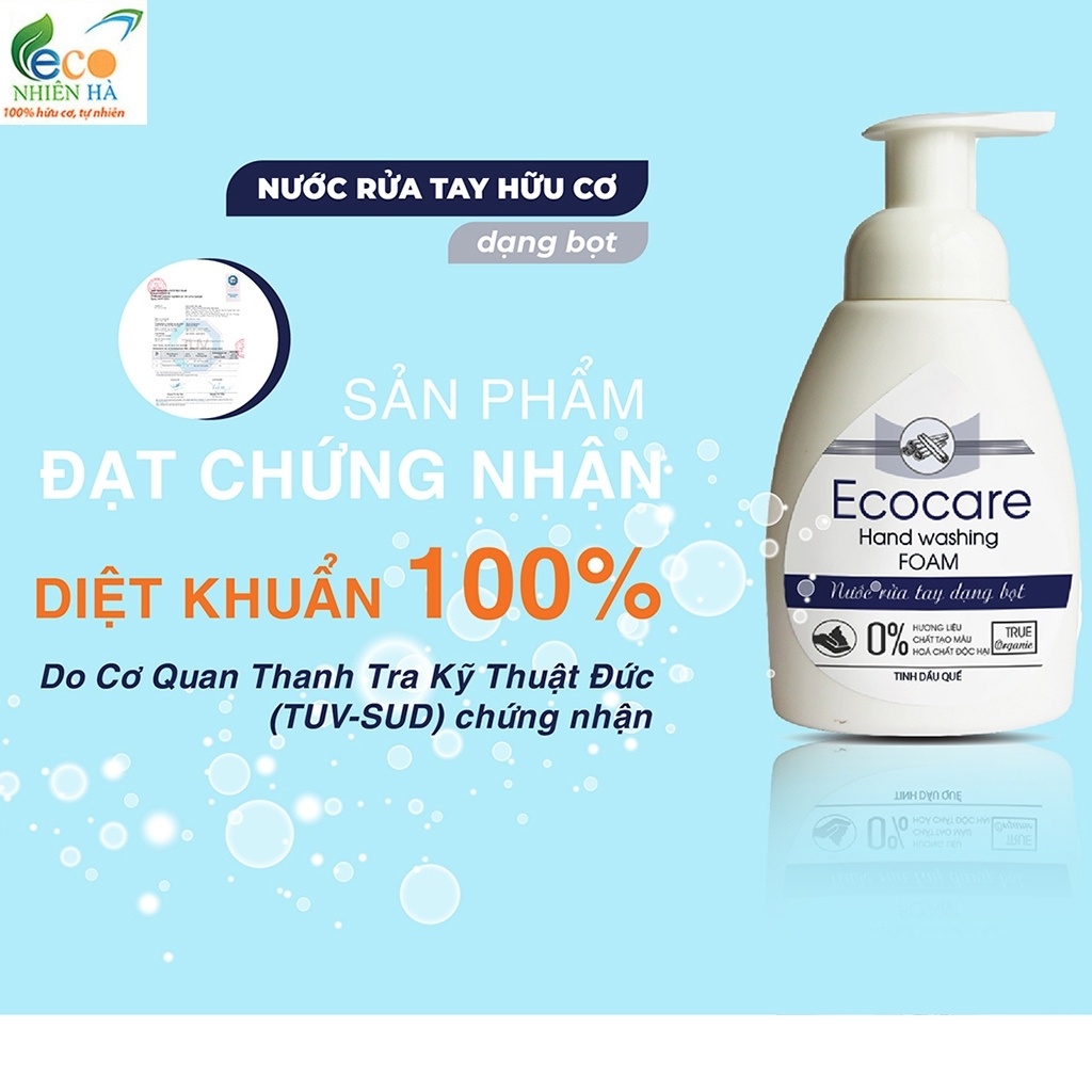 Nước rửa tay diệt khuẩn ECOCARE 4L tinh dầu cam, nước rửa tay tạo bọt, không khô da tay