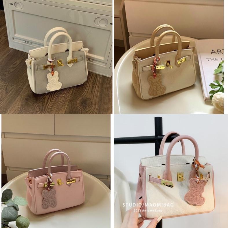 Túi chữ H tag gấu Bikin size 20 chất da togo hàng QC cao cấp