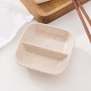 Bộ 3 Chén nước chấm 2 ngăn chất liệu từ lúa mạch