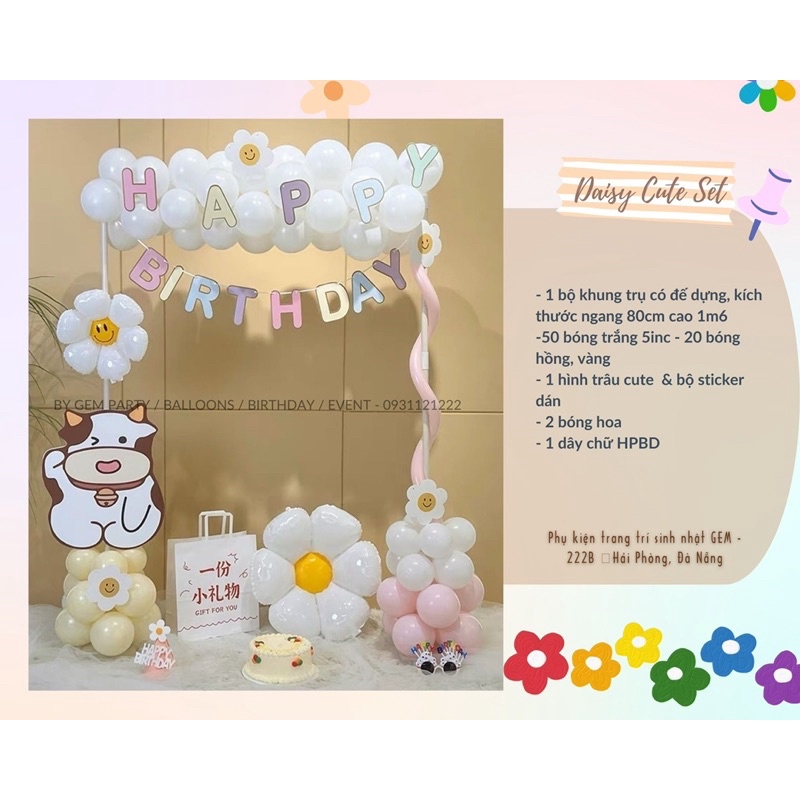 SET khung kèm phụ kiện bóng trang trí sinh nhật cho bé