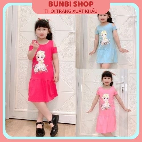 Váy cotton in hình elsa dễ thương,xinh xắn cho bé gái cực đẹp,hàng việt nam xuất khẩu chuẩn