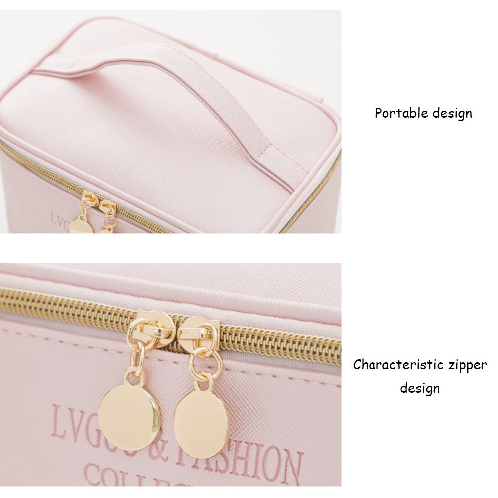 [Hàng mới về] Túi đựng mỹ phẩm/ đồ dùng vệ sinh chất liệu da PU chống nước 3 kiểu dáng sức chứa lớn tiện dụng