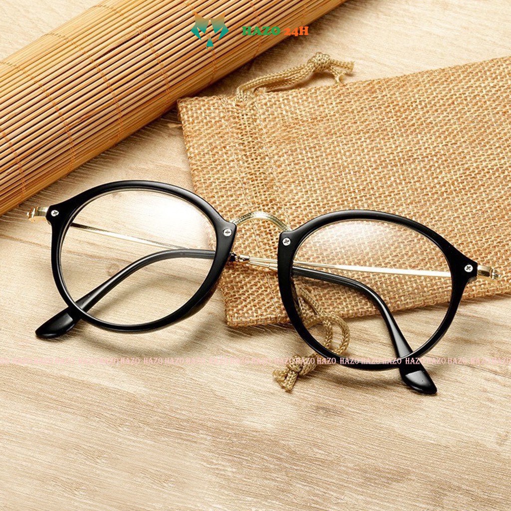 Mắt Kính Gọng Cận Kim Loại Form Tròn 547 Mắt Mèo Thời Trang - Hazo