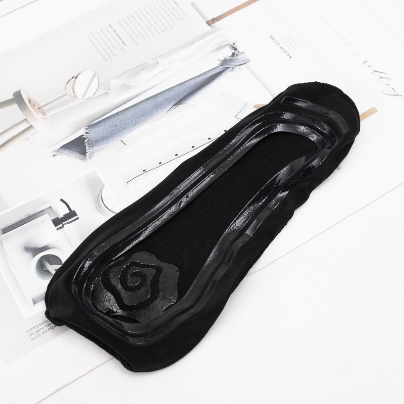 Vớ lười lụa nữ tất hài búp bê dưới mắt cá cotton thời trang đẹp có silicon chống tuột gót chân MONEY VL006