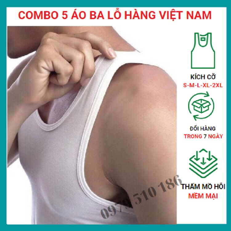 Áo thun nam🍁FREESHIP🍁combo 05 áo ba lỗ hàng việt nam xuất khẩu