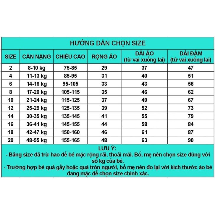 Đầm thun bé gái size nhỏ, trung, đại 11-55kg, giao mẫu ngẫu nhiên