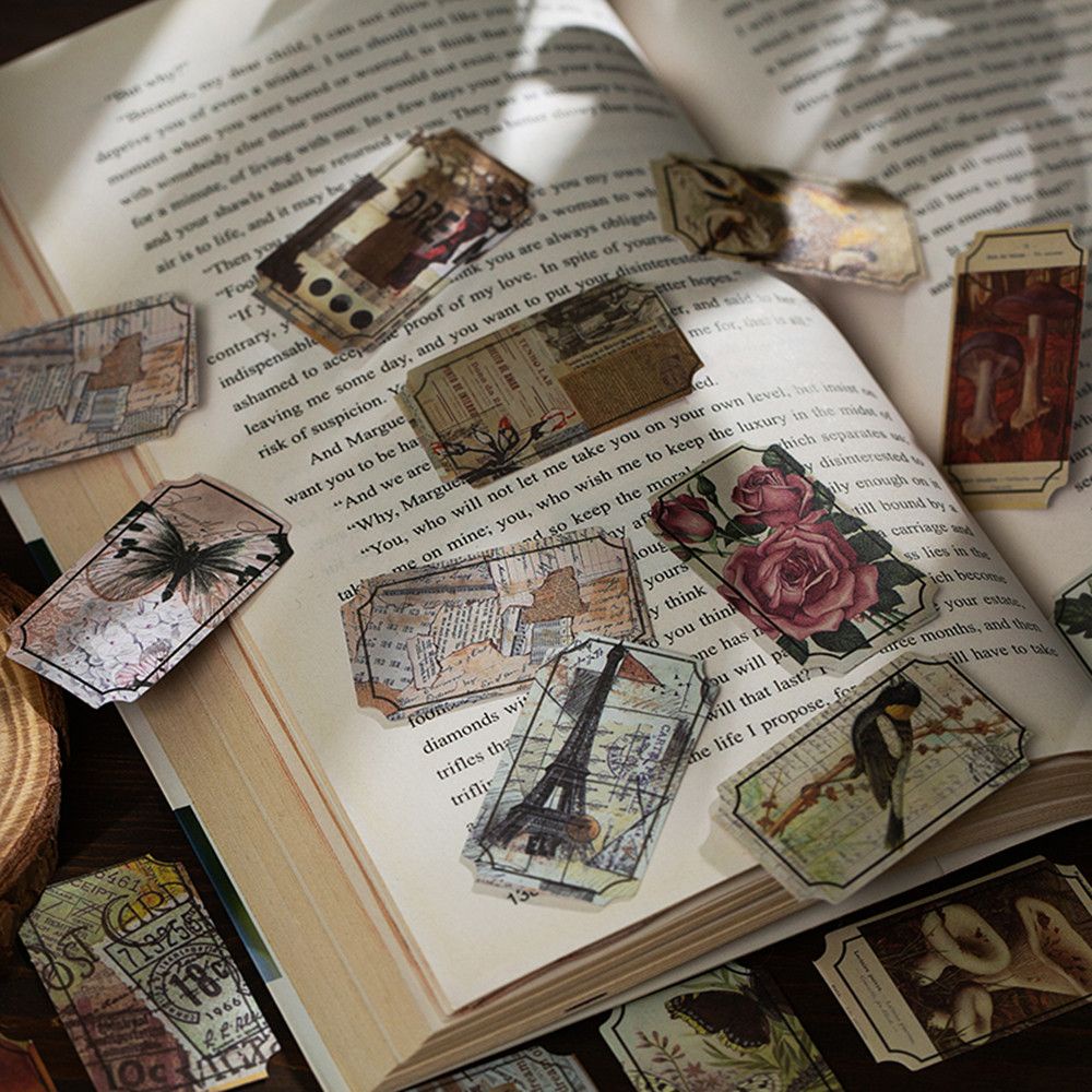 Bộ 40 miếng dán trang trí điện thoại, sổ tay, nhật ký, sổ lưu niệm hình hoa hồng