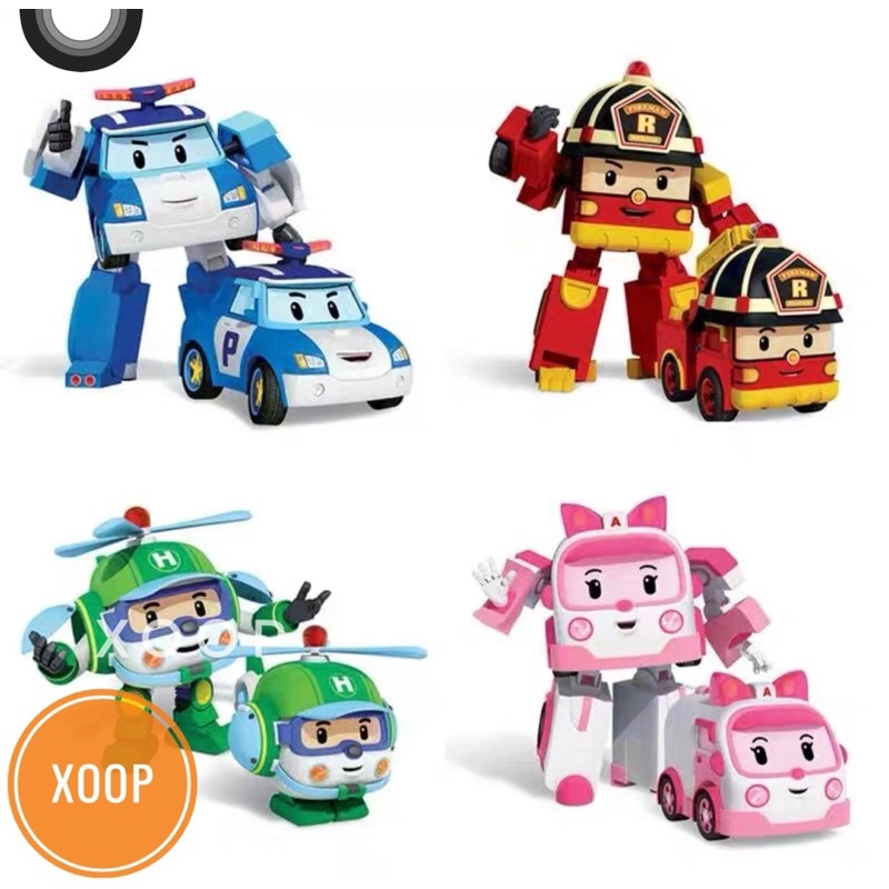 Đồ chơi xoop! Hộp 4 xe poly biến hình siêu hấp dẫn đã