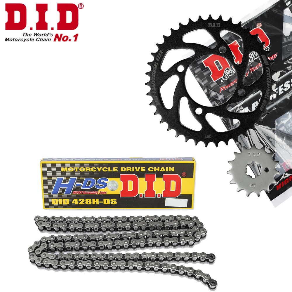 Nhông Sên Dĩa DID Exciter 135  sên đen 428HDS-114RB, 15T-39T