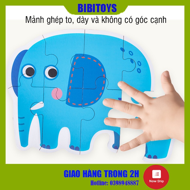 [GIÁ KM SP MỚI] Bộ ghép hình gỗ cao cấp 3-8 mảnh hộp giấy giúp bé từ 2 tuổi phát triển tư duy, sáng tạo Montessori