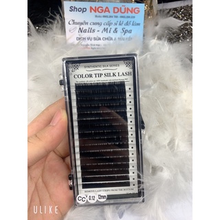 Mi khay mix size hiệu Color tip silk lash