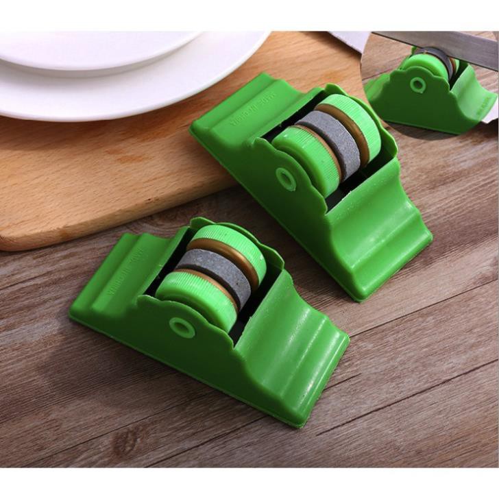 Dụng cụ đá mài dao kéo xanh lá, thiết kế nhỏ gọn dễ dàng sử dụng, sắc bén nhanh chóng hiệu quả