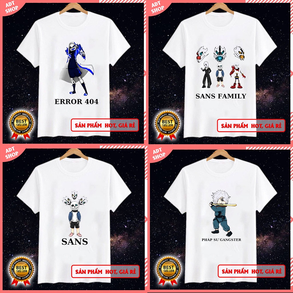 Top 4 Áo thun Sans Family Pháp sư Gangster nhân vật chính hot Game Sans Undertale cho bé trai bé gái đủ size độc đẹp giá