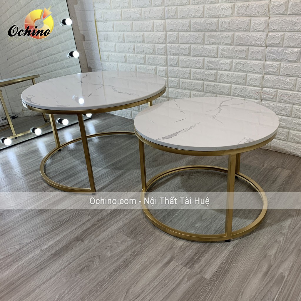 Bàn Trà Đôi mặt đá cao cấp để Sofa Phòng Khách và Quán ( Hàng có sẵn)