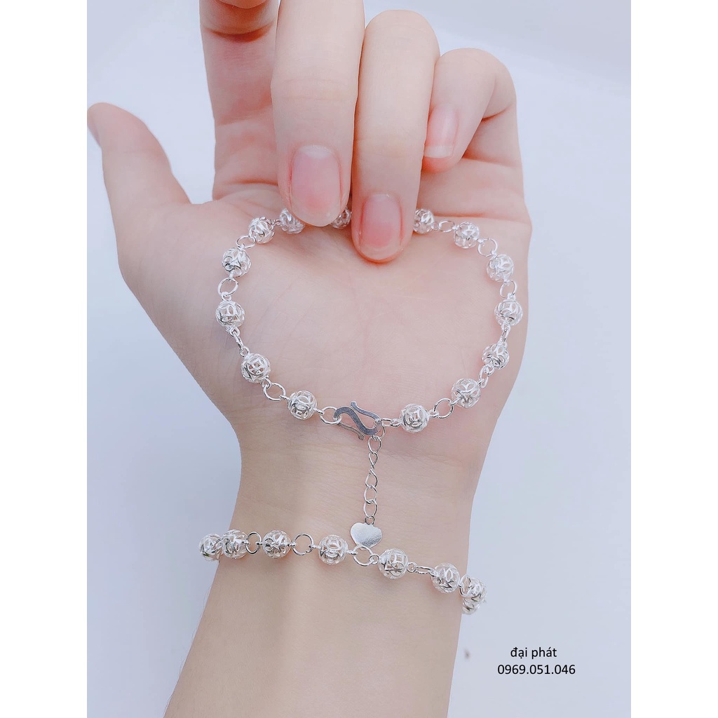 lắc tay quả cầu , bạc ta , dày dặn , sáng đẹp - bạc chuẩn 100%