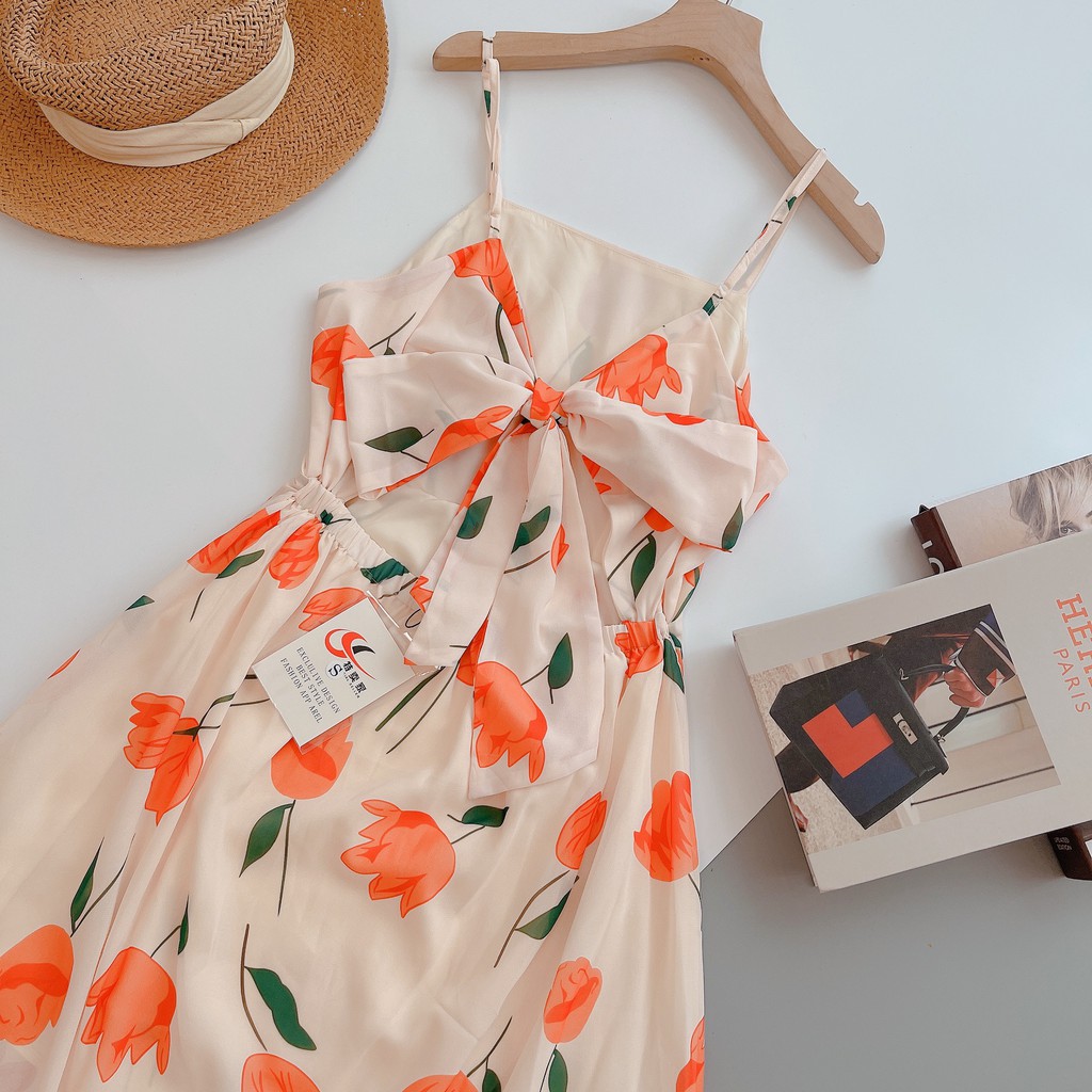 VÁY HOA NỮ HỌA TIẾT HOA TULIP SANG TRỌNG QUYẾN RŨ V150 | BigBuy360 - bigbuy360.vn