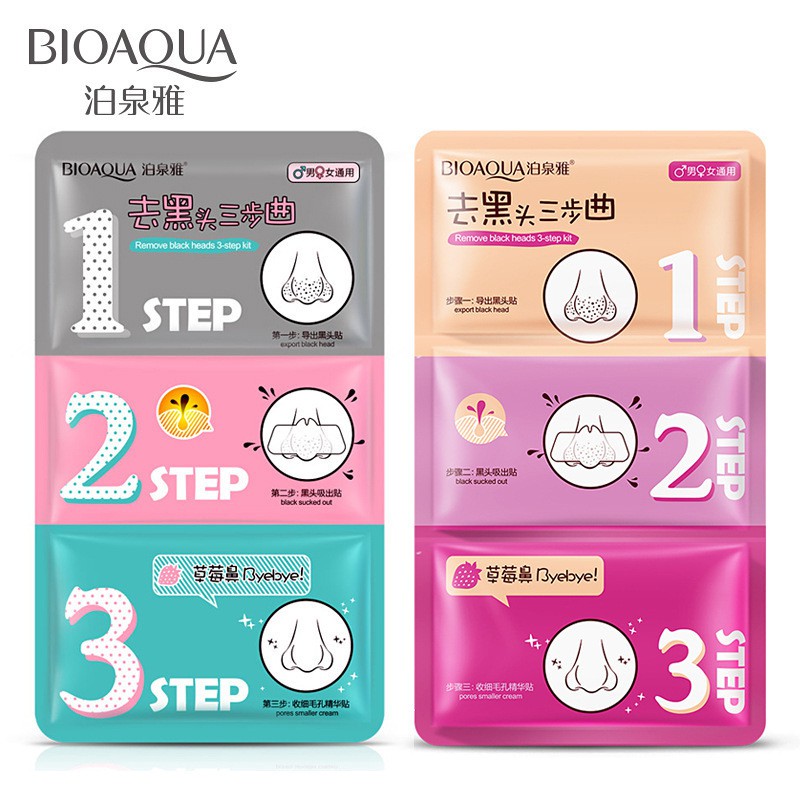 Lột mụn đầu đen - Sét Lột Mụn Bioaqua 3 bước