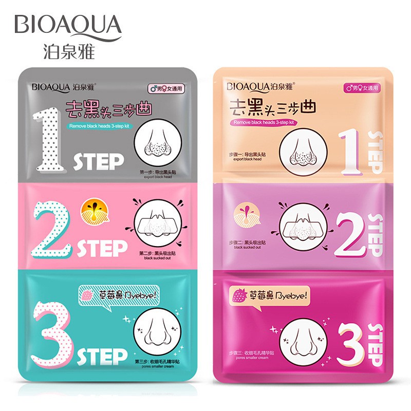 Lột mụn đầu đen - Sét Lột Mụn Bioaqua 3 bước | WebRaoVat - webraovat.net.vn