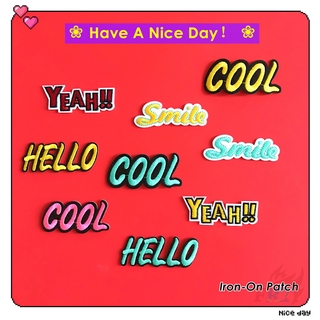 Miếng Dán Ủi Quần Áo Hoạ Tiết Chữ Hello / Cool / Yeah / Smile