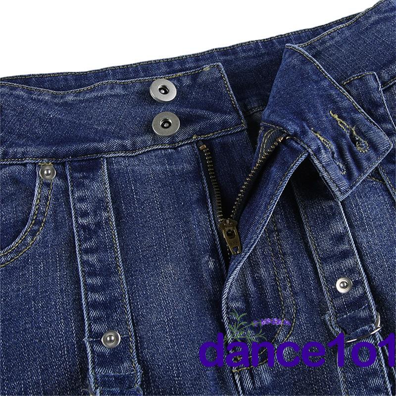 ☽BC♧Female Summer Solid Color High Waist Denim Skirt