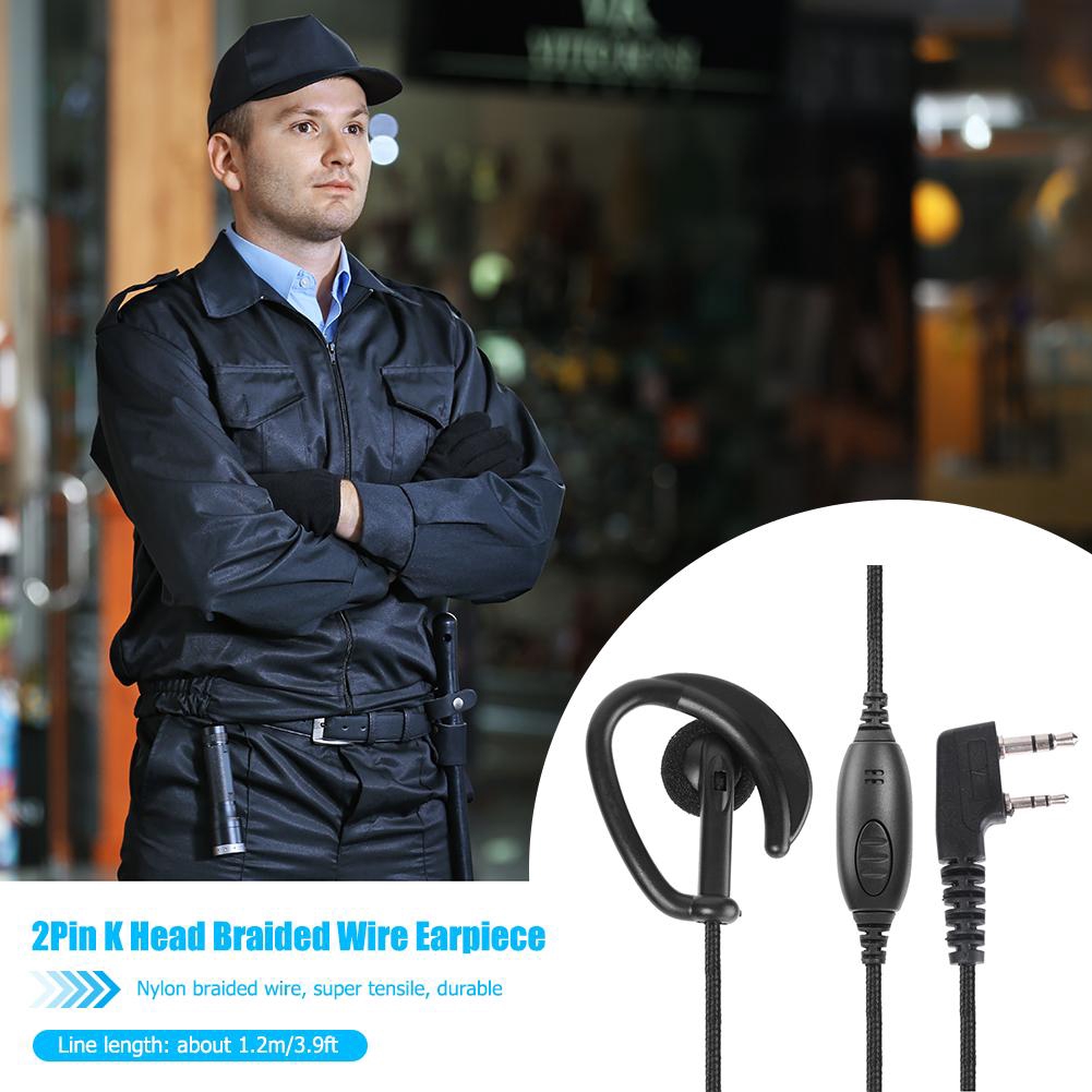2Pin K Head Braided Wire Earpiece Headphone for Kenwood Baofeng UV 5R Radio