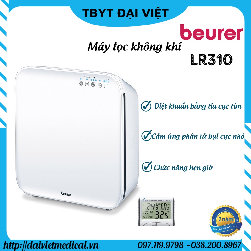 Máy lọc không khí diệt khuẩn bằng tia cực tím - Beurer LR310 - hiệu suất lọc lên đến 99.5% bảo hành chính hãng 24 tháng